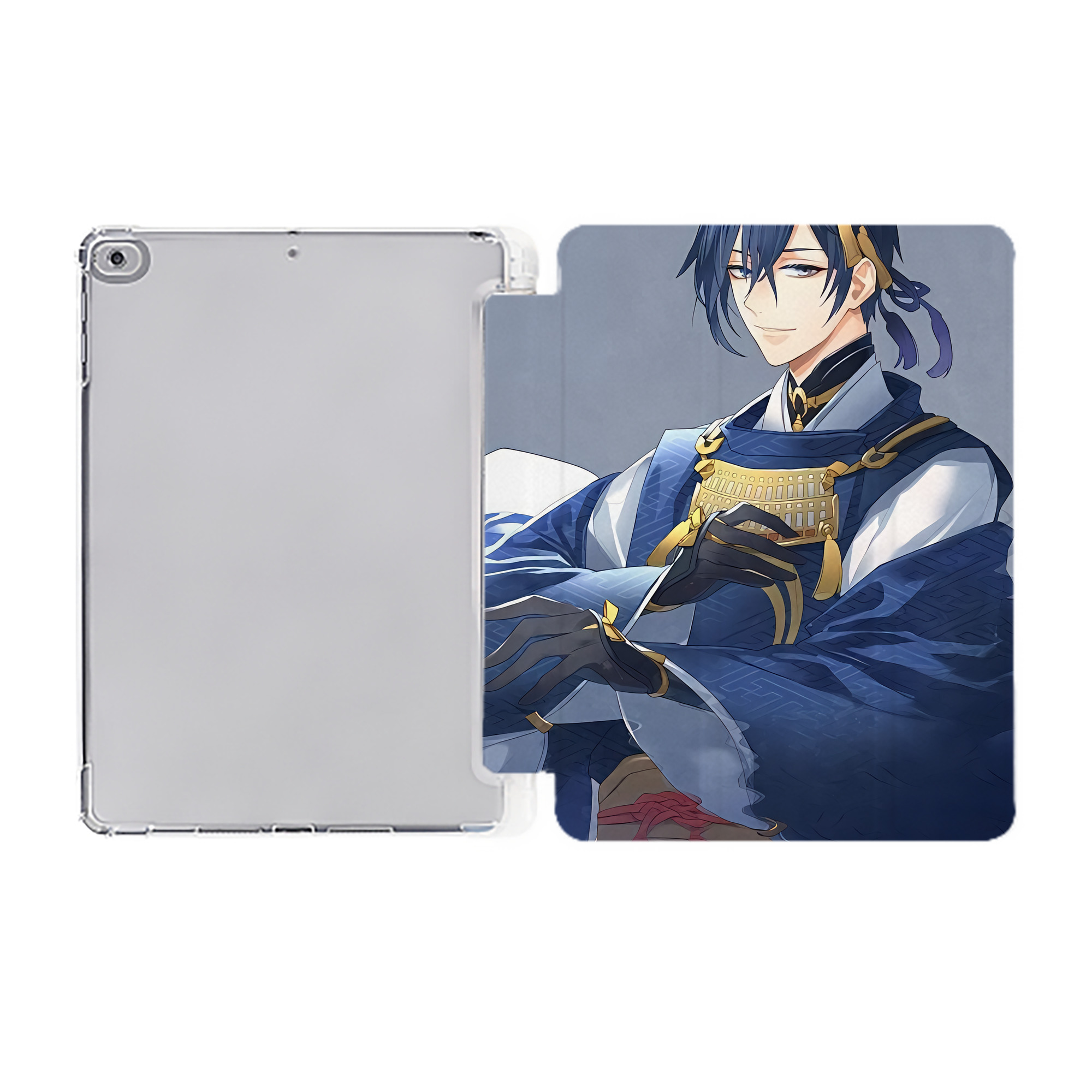 （画像用） 刀剣乱舞 Touken Ranbu IPad ケース ペン収納付き 三つ折りスタンド PUレザー×シリコン 対応機種9.5/10.5/10.9インチ